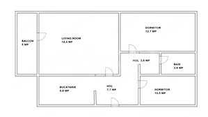 Apartament decomandat vanzare3 camere 66 mpu pivnita Mihai Viteazul - imagine 3