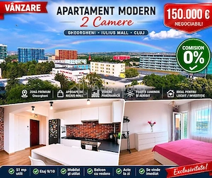 Vanzare - Apartament modern 2 camere -  Cluj Napoca -  Gheorgheni - Iulius Mall -  Mobilat si utilat