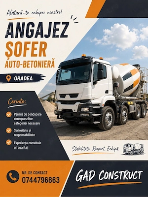 Angajez sofer Auto-Betonieră. Oradea