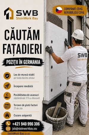 Montatori de fațade și termoizolații   lucru în Germania pe bază de PFA, începere imediată