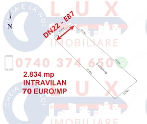 Id 7102 | teren dn22   e87 | 2.834 mp | oportunitate pentru investiție
