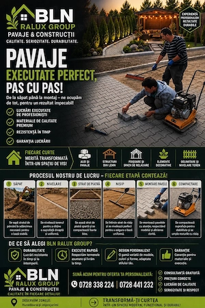 Fie că vrei alei, terase sau amenajări complete, suntem aici să-ți transformăm ideile în realtate !