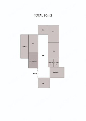 Apartament 4 camere, 90 m , Zona 1, Str. Independenței, bloc 1989, 2 băi - imagine 2
