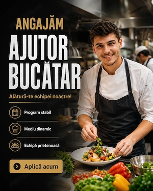 Angajăm ajutor bucătar pentru echipa noastră