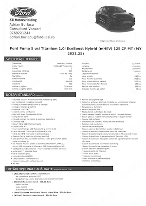 Ford Puma 1.0l ecoboost Platinium - imagine 9