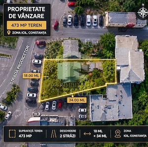 Teren 473 mp | Dezvoltare P+2 | Zona ICIL | Comision 0%