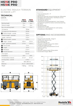 Nacela Haulotte HS15E PRO