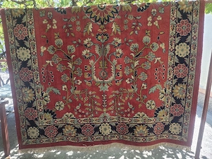 Covor Persan Vintage Autentic. Înnodat Manual- Lână 100%, Model Floral Tradițional