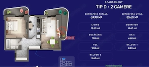 Apartament 2CD, 63.34mp - imagine 3