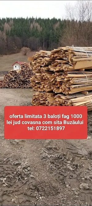 Oferta limitata 3 baloți 1000 lei lemne de foc fag uscat