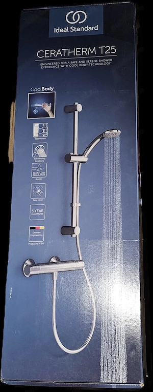 Baterie dus termostatata Ideal Standard Ceratherm T25 cu set de dus Ideal rain