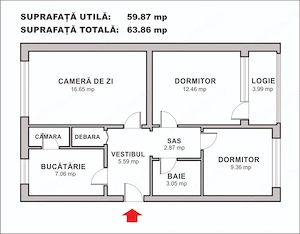Apartament 3 camere, decomandat, zona 1 Decembrie 1918 - imagine 10