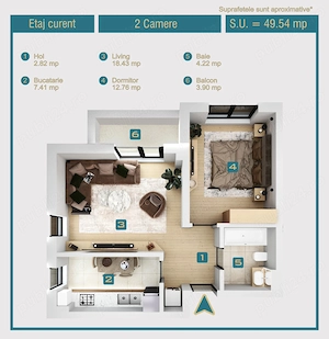 Apartment 2camere decomandar bloc nou Militari Chiajna commission 0% - imagine 3