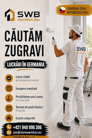 Zugravi   lucru în Germania pe bază de PFA, începere imediată