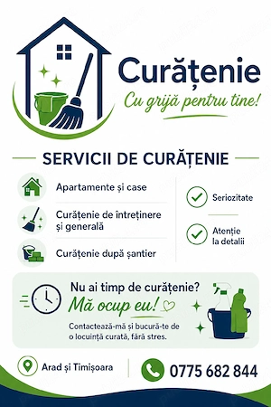 Ofer servicii de curatenie! 