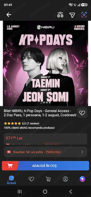 vand 2 bilete k pop days general acces