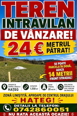 terrn intravilan de vânzare în Hațeg 