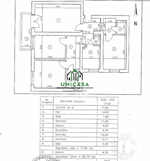Apartament 4 camere, decomandat/Etaj 4/4 ,Zona Nord - imagine 12