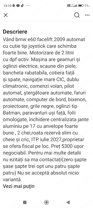 BMW e 60 2009 automat