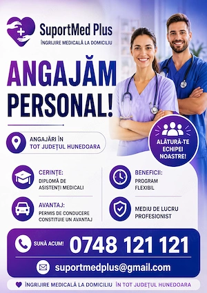 Angajăm asistenți medicali in jud Hunedoara 