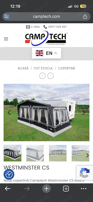 Cort rulotă CampTech model Westminster Cs
