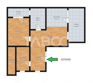 Apartament cu 3 camere de inchiriat in Sibiu zona Calea Dumbravii - imagine 3