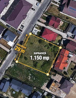 Teren intravilan Gavana Platou - 1150 mp, deschidere 29 m, Regim P+3+M