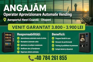 Operator aprovizionare automate snacks and drinks și cafea in aeroport Otopeni - imagine 2