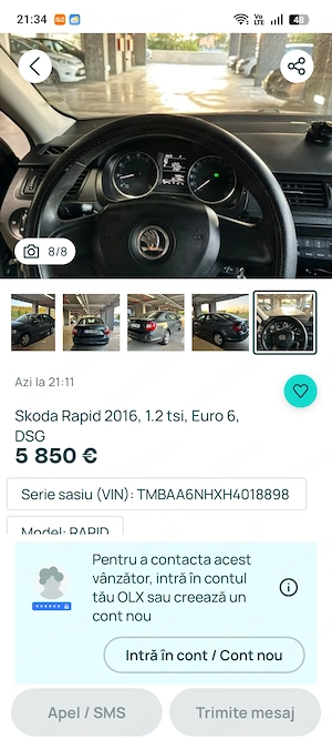Vând Skoda rapid 2016 decembrie 