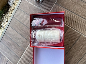 Set cadou premium 2 în 1   umbrelă automată + termos, cutie elegantă și plasă cadou