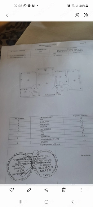 Apartament 3 camere 58 mp. Etaj 1 4 Tomis Nord Constanta - imagine 7