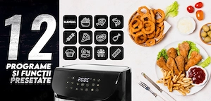 Friteuza Aer Cald (Airfryer) + Hartie de copt pentru AirFryer rotund 24 cm, 50 buc - imagine 4