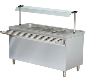 Masa calda bain-marie + Geam frontal + Masa refrigerata