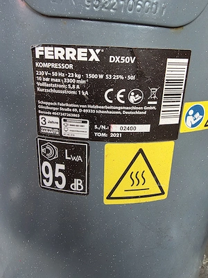 butelie de compresor aer 50 ltr marca Ferrex - imagine 3