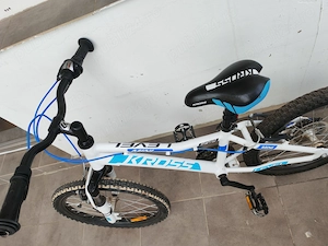 Bicicleta Kross Level mini, roti 20", alb albastru