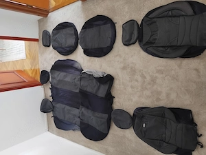 Set complet huse auto, piele + textil, ca noi - imagine 2