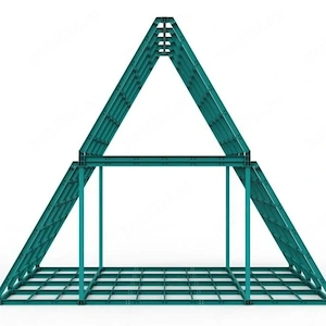 Structura metalica cabana Aframe confectionata din profile IPE