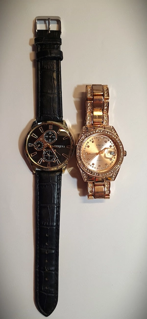 2 ceasuri quartz, unul unisex, altul de damă