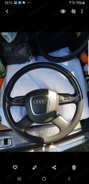 Volan Audi A6 C6 facelift 2011 impecabil cu airbag - imagine 4