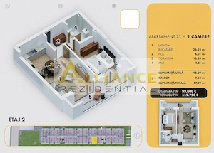 5 MINUTE METROU BERCENI - APARTAMENT 2 CAMERE   - 58 mp - 119.790â¬ - imagine 5