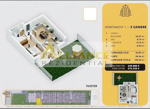 5 MINUTE METROU BERCENI - APARTAMENT 2 CAMERE + CURTE  - 109 mp - 175.450â¬ - imagine 4