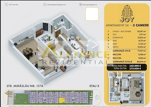 APARTAMENT 3 CAMERE - 5 MINUTE METROU BERCENI - 143.000euro + TVA - imagine 5