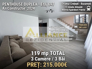 Penthouse - 119mp - 10 minute metrou Apărătorii patriei + PARCARE - 215.000â¬
