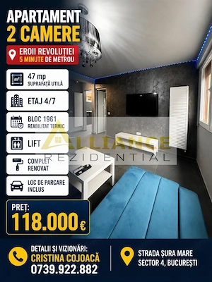 5 Minute Eroii Revolutiei Apartament 2 camere mobilat si utilat + parcare