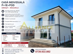Casa Individuala Darasti Magurele 3 camere 2 bai teren 440 mp