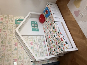Pat casuta tip montessori 90x180 cm (saltea inclusa)