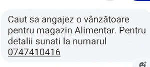 cautam vanzatoare de alimentara 
