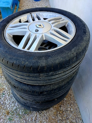 4 jante aliaj 4x100 pe 16" cu anvelope vara 205/55/16" 