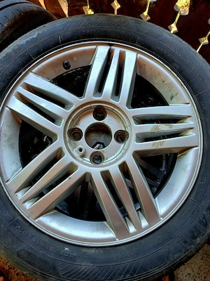 4 jante aliaj 4x100 pe 16" cu anvelope vara 205/55/16"  - imagine 2
