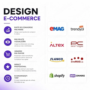Servicii Design Listări Produse eMAG Marketplace, Shopify & WooCommerce | Infografice & Imagini